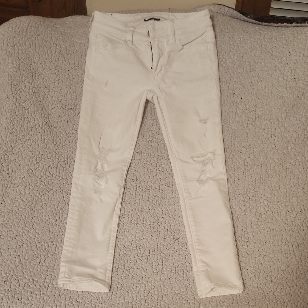 American Eagle Outfitters Cream Super Stretch Jeans